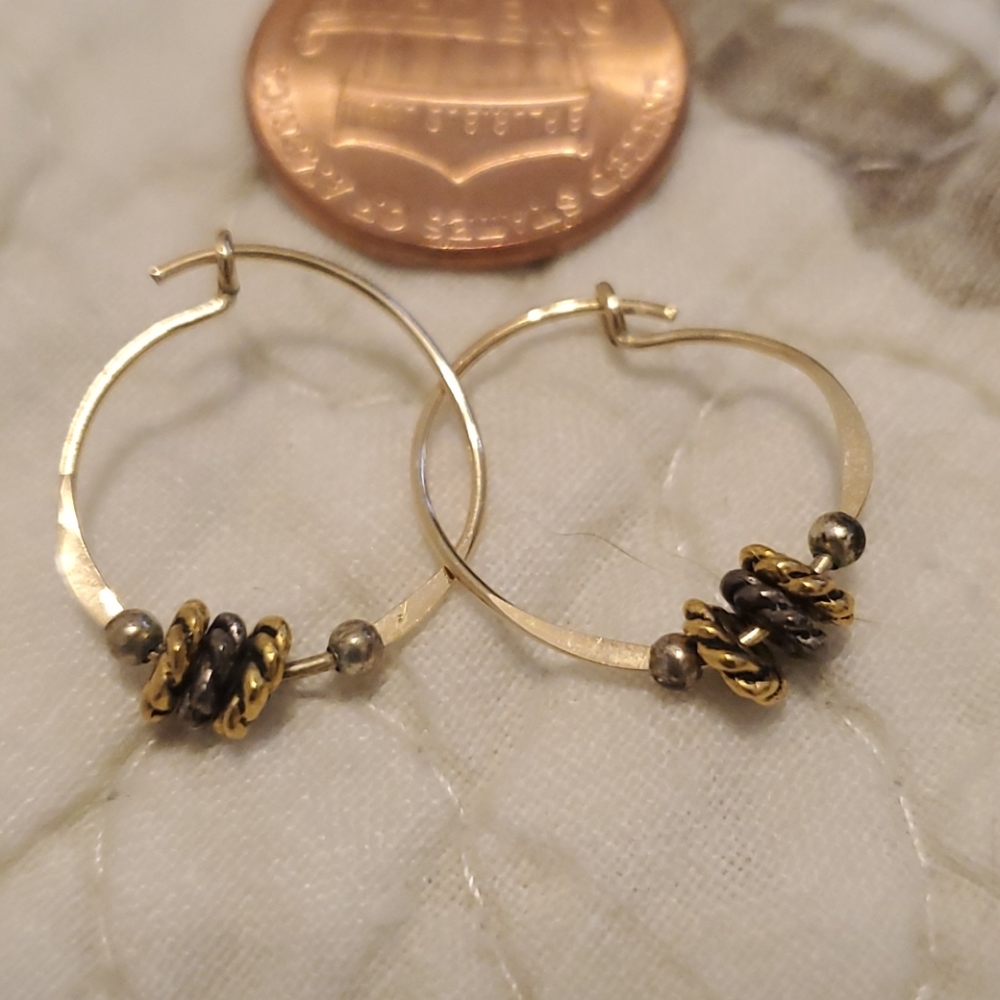 Gold tone hoop earrings